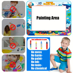 X-Large Water Doodle Mat with Stickers & Markers Mess-Free Art Activity