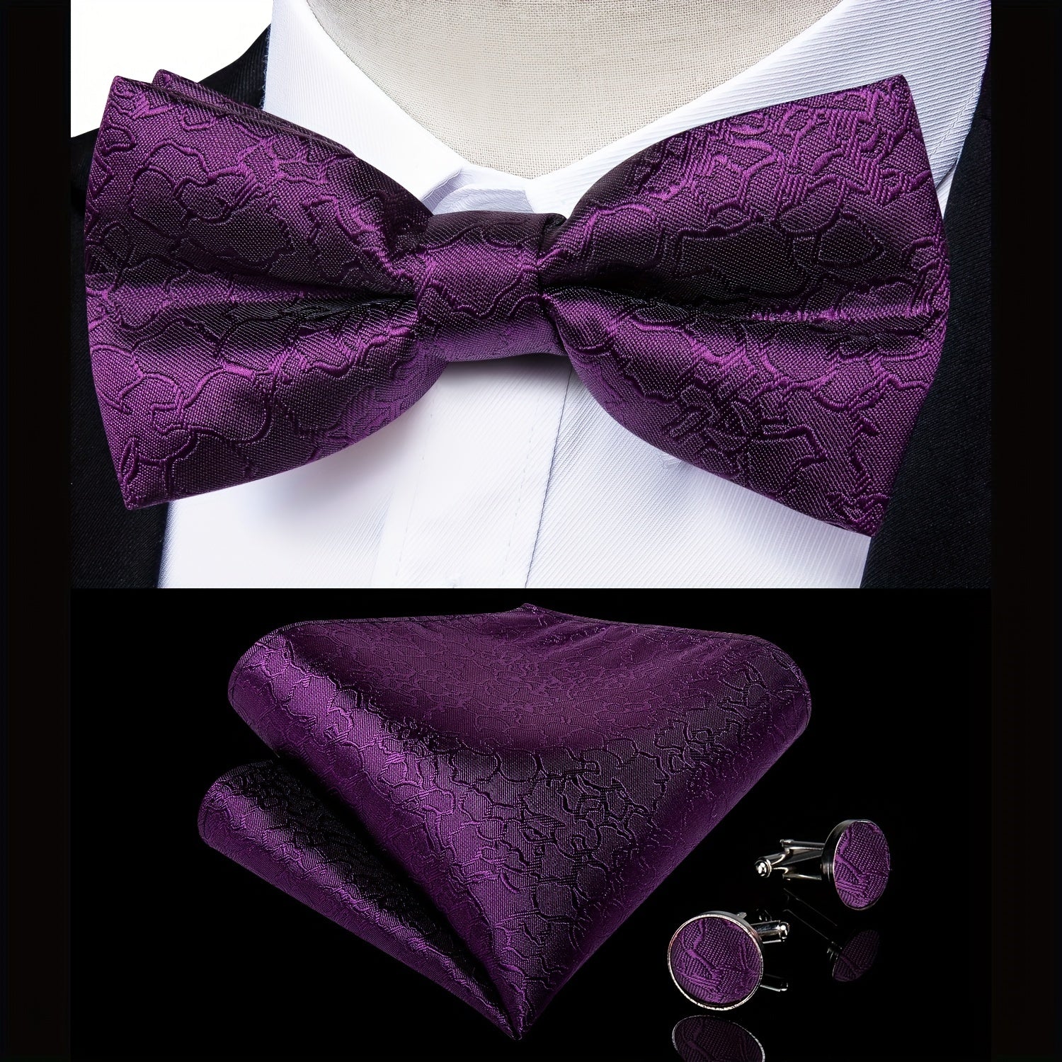 Men's Silk Suspenders Set Adjustable Braces Vintage 6 Clip Trousers Strap
