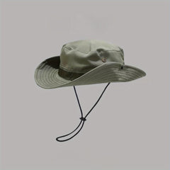 Unisex Sunshade Bucket Hat with Drawstring for Outdoor Travel