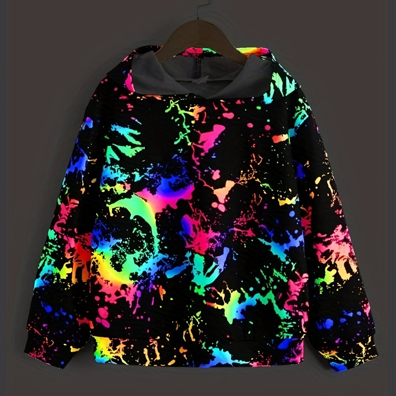 Boy's Splash Ink Print Hoodie Pullover Sweatshirt