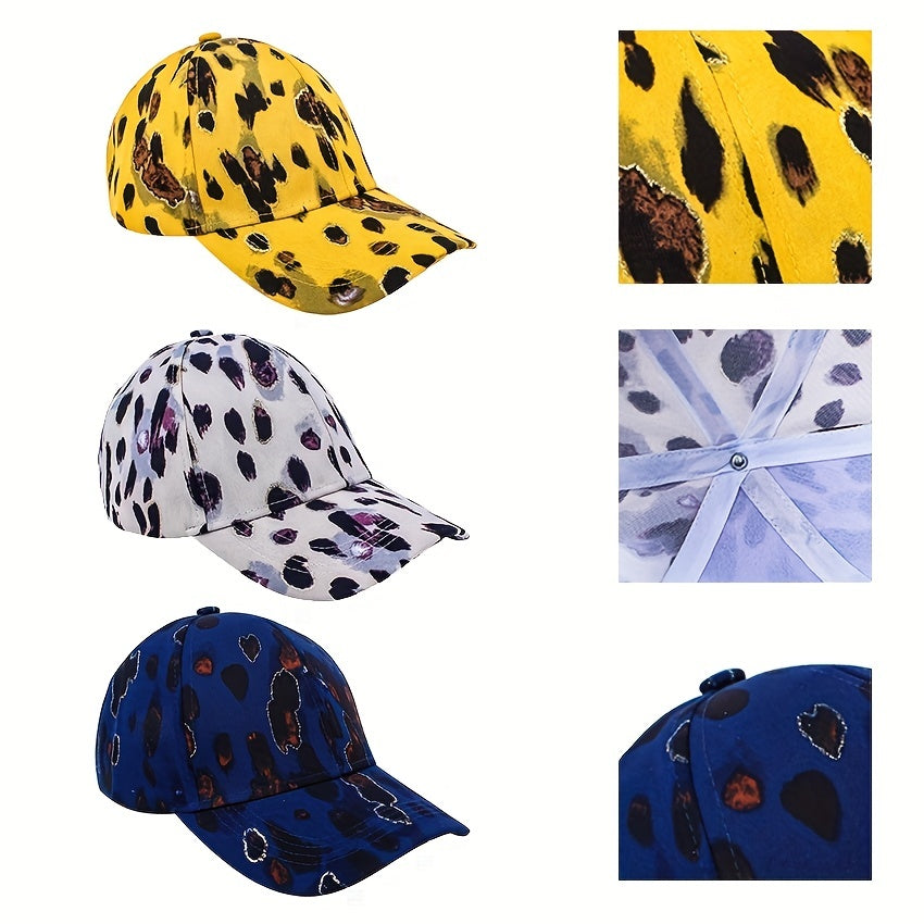Leopard Baseball Cap Outdoor Sports Cap Men Women Sunscreen