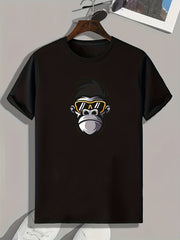 Monkey Print Men's Comfy T-shirt for Outdoor Summer