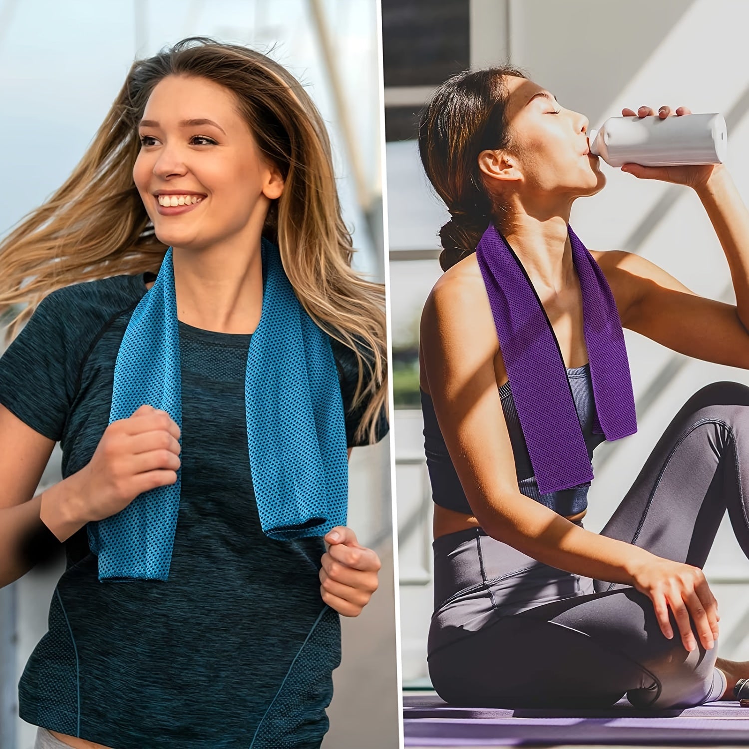 4pcs Cooling Sports Towel Microfiber Soft Breathable Towel for Yoga Gym Workout