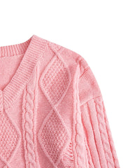 V Neck Long Sleeve Pullover Sweater