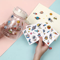4pcs Cartoon Astronaut Waterproof Sticker for Space Cup Mug Notebook