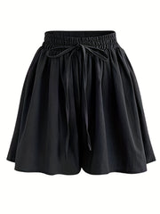 Basic Drawstring Shorts Women's Casual Stretch Shorts