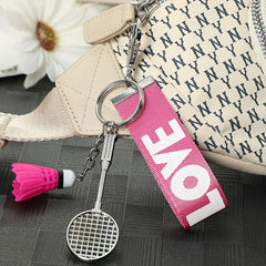 Badminton Racquet Keychain Alloy Key Chain Decoration