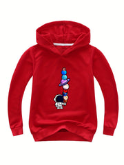 Astronaut Pattern V Neck Sweatshirt for Girls