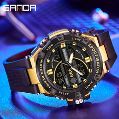SANDA Waterproof Diving Men's Watch Multifunctional Digital