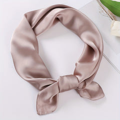 Solid Satin Square Scarf Classic Silk Scarf Bandana Women Head Scarf
