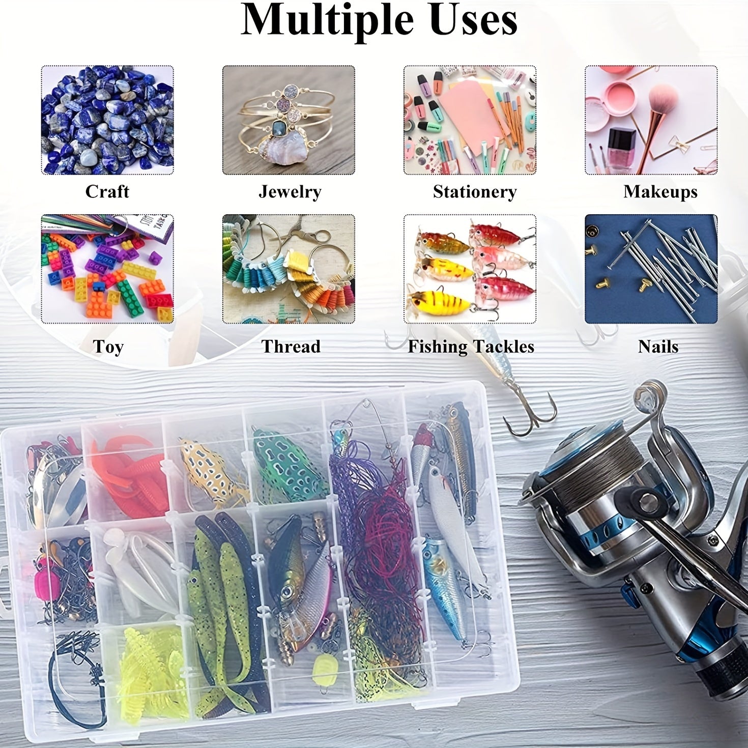 24-36 Grid Plastic Storage Box Jewelry Bead Organizer