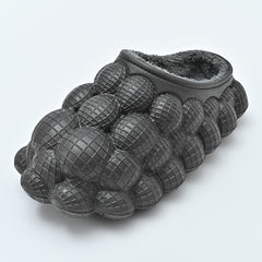 Unisex Massage Bubble Slides With Faux Fur
