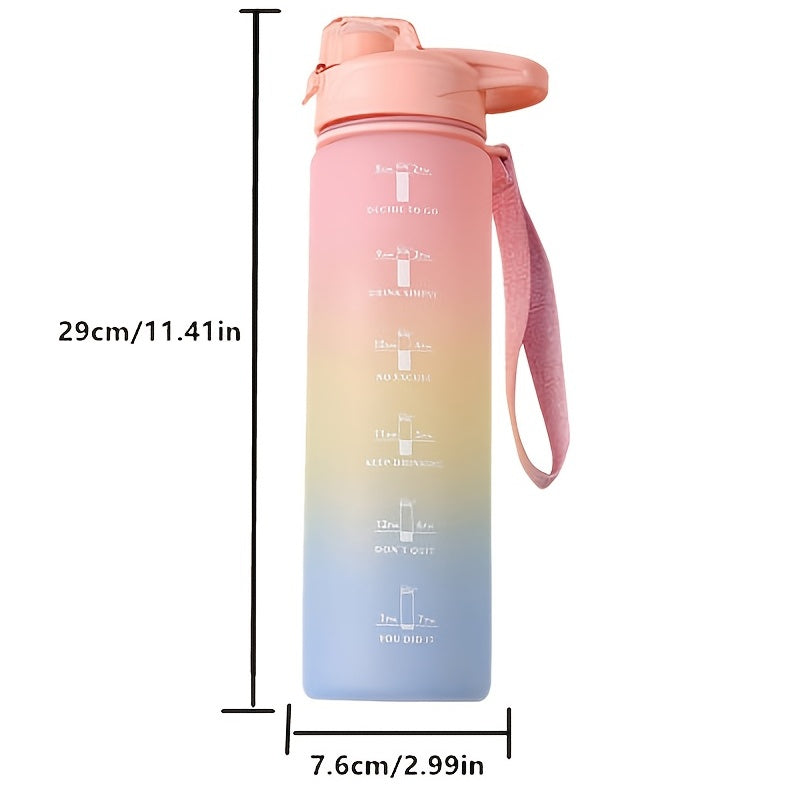 1000ml Gradient Sports Water Bottle with Time Marker