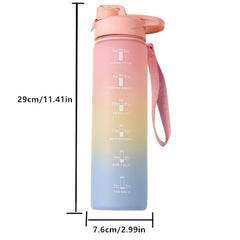 1000ml Gradient Sports Water Bottle with Time Marker