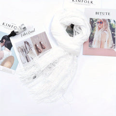 Lace Tassel Hollow Out Scarf Solid Hijab Shawl Classic Head Wraps