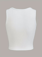 Graphic Print Crop Tank Top Women's Summer Clothing