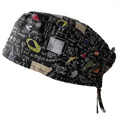 Printed Working Hat Scrub Caps Adjustable Work Cap For Man And Woman