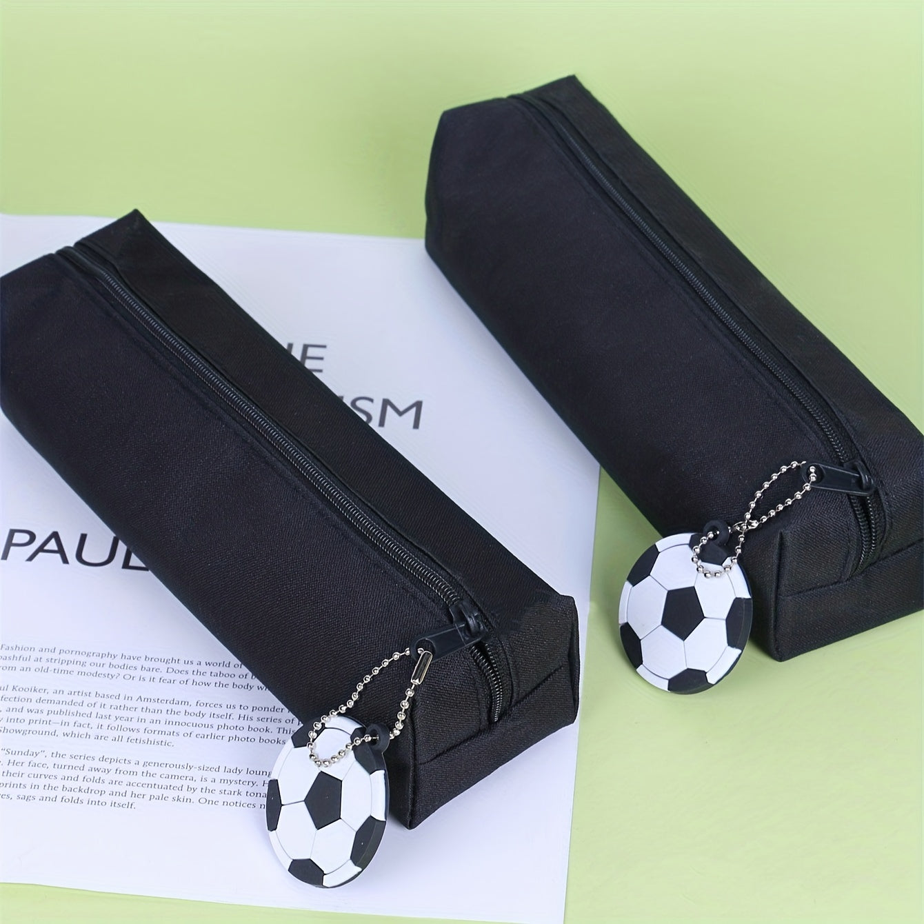 Classic Football Pendant Large Capacity Pencil Case