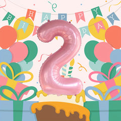 32" Pink Number Aluminum Film Balloon Party Decoration