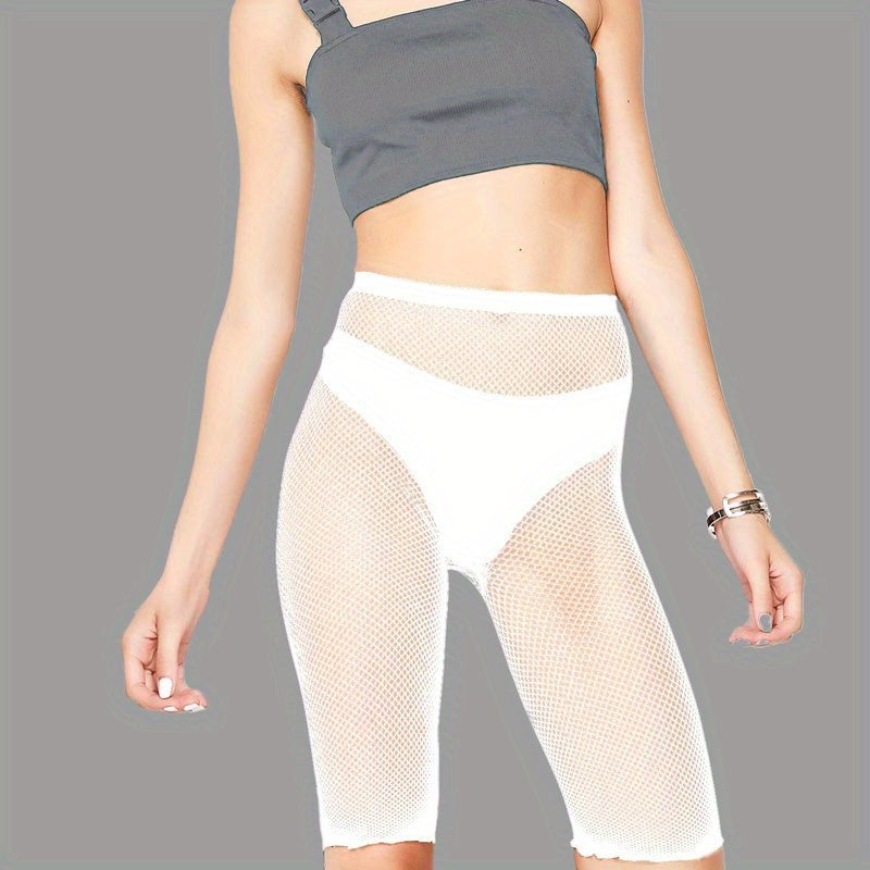 Sexy Fishnet Tights Biker Shorts Leggings