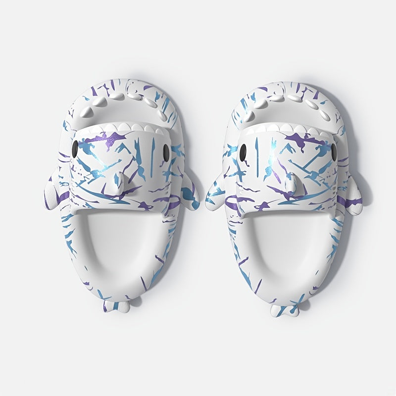 Cyber Punk Shark Slippers Cloud Slides Lightweight Non Slip Shoes