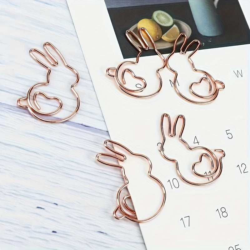 30pcs Cartoon Paper Clips Music Note Rabbit Easy To Organize Paper Clips