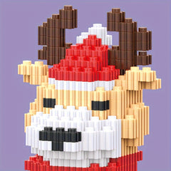 Christmas Elk Building Blocks DIY Reindeer Model Educational Toy