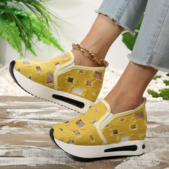 Mesh Ripped Slip On Chunky Sneakers Thick Sole Walking Shoes