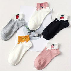 5 pairs Women's Casual Socks Funny Crew Socks