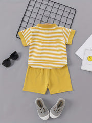 2pc Little Boy Cotton Polo Shirt & Shorts Set