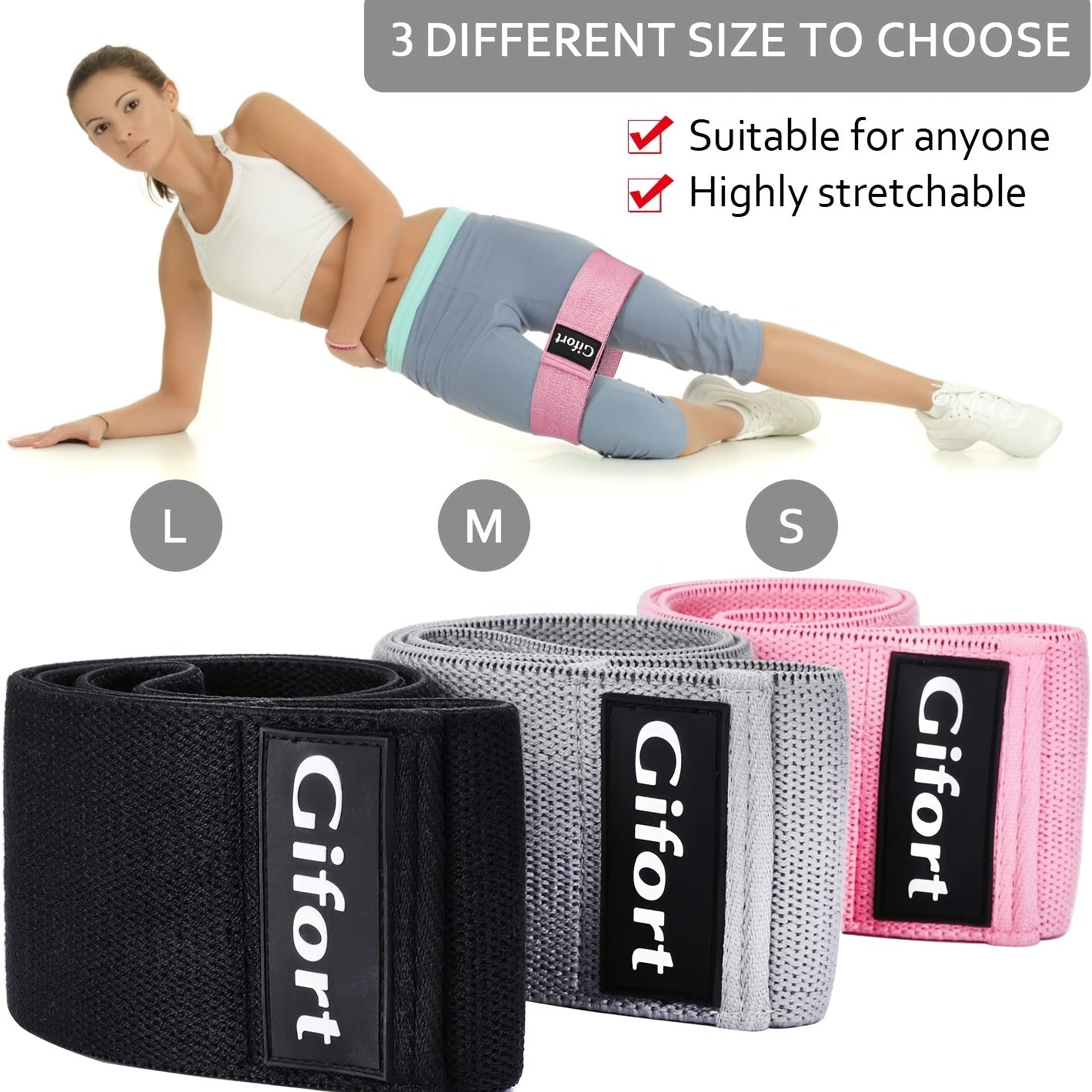 3pcs Non Slip Resistance Band for Leg and Butt Workouts