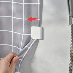 2pcs Shower Curtain Clip Adhesive Fixing Anti-splash Clip for Bathroom