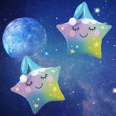 2pcs Sleepy Stars Aluminum Film Balloons Party Decoration Supplies