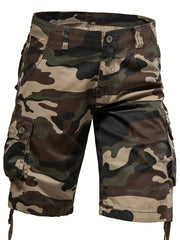 Men's Casual Camo Pattern Cargo Shorts With Pocket