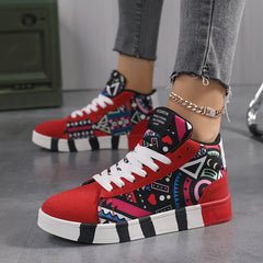 Graphic Pattern Lightweight Breathable Skate Shoes