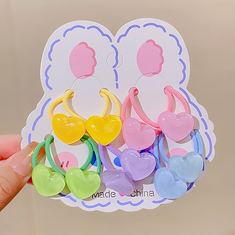 10pc Baby Girls Cartoon Pattern Hair Tie Accessories
