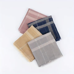 Striped Scarf Hijab Raw Edge Shawl Casual Windproof Head Wraps Women's Turban