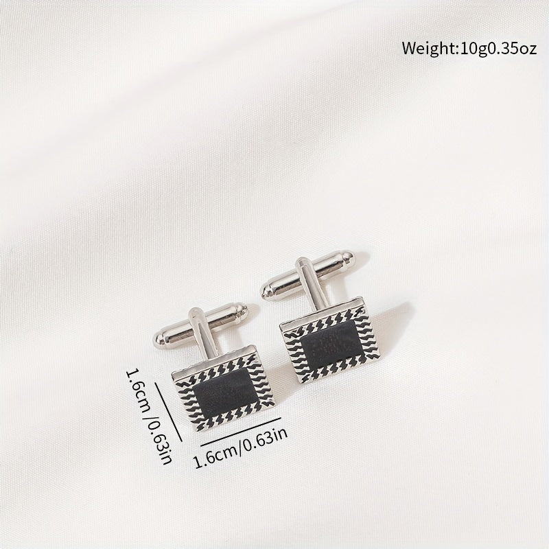 Men's French Shirts Geometric Square Cufflinks Sleeve Studs