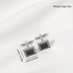 Men's French Shirts Geometric Square Cufflinks Sleeve Studs