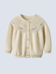 Baby Girls Sweater Coat Long Sleeve Casual Cardigan For Outing