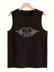 Pattern Stretchy Sports Vest Round Neck Sleeveless Top Women's Activewear