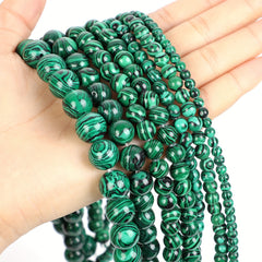 Malachite Stone Beads for DIY Jewelry Making 4-12 MM