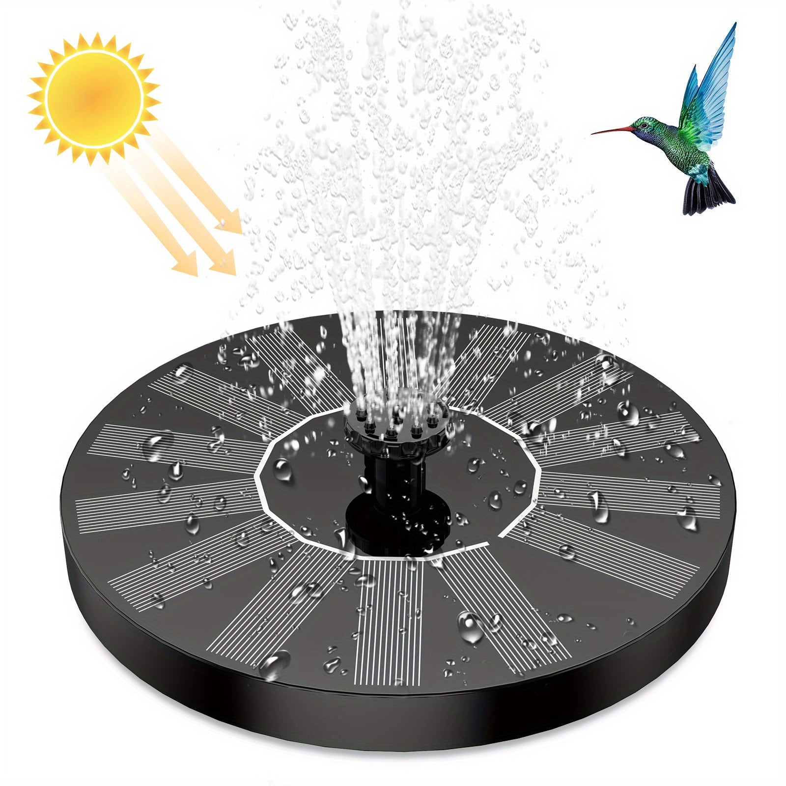 Solar Fountain Pump 6 Nozzles for Bird Bath Ponds Garden Swimming Pool Fish Tank