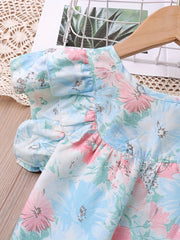 Floral Tank Top & Mesh Shorts Set for Girls