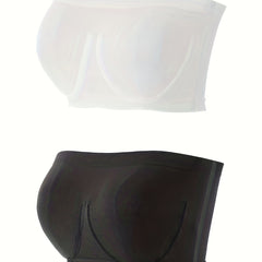 2 Pack Plus Size Seamless Bandeau Bra Set