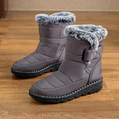 Women's Solid Snow Boots Fur Lined Winter Outdoor Boots