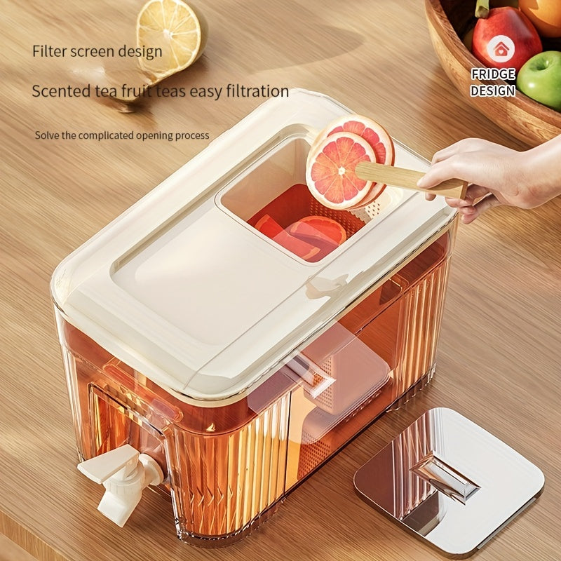 6L Plastic Drink Dispenser with Spigot and Lids for Fridge Parties
