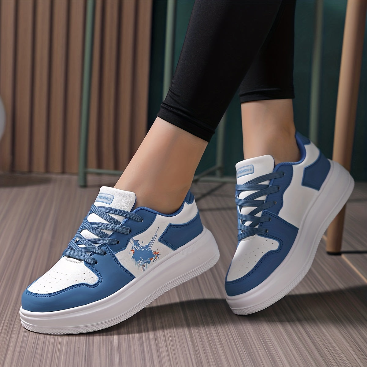 Women's Outdoor Skate Sneakers Lightweight Blocking Low Top Board Shoes