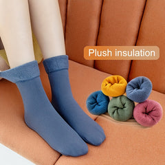 5 Pairs Winter Warm Snow Socks Fleece Crew Socks