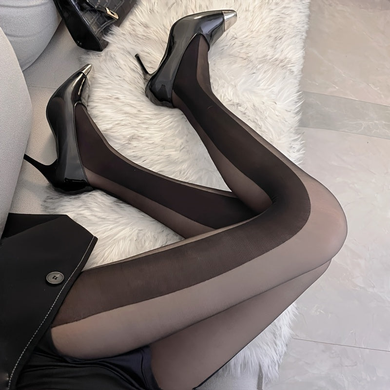 Sexy Side Stripe High Waist Sheer Pantyhose Women's Stockings